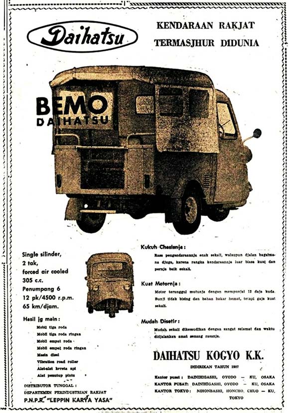 Iklan daihatsu bemo Midget 1957